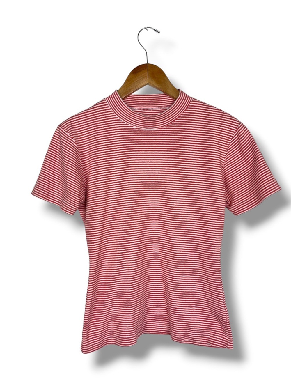 Vintage Esprit Collection 90s Micro Striped Shirt Cotton High Neck Made in USA M